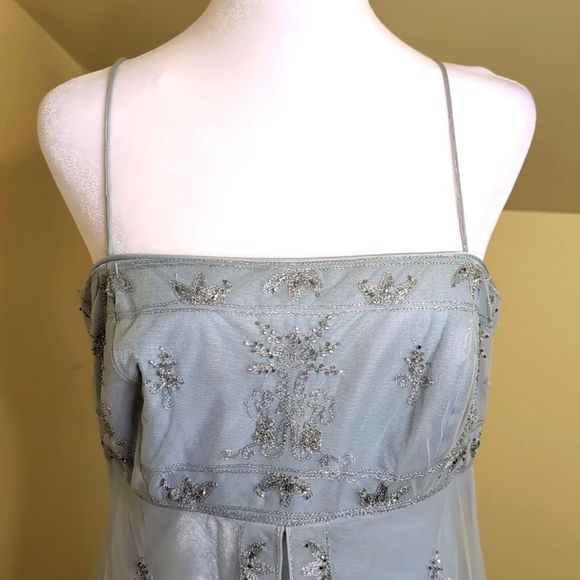 Michaelangelo Dresses & Skirts - Michaelangelo size 10 Style F302 Ice Blue Spaghetti Strap Prom/Bridal Dress